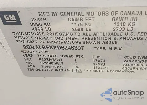 2013 Chevrolet Equinox Ls из США, поврежденный, VIN 2GNALBEKXD6246897